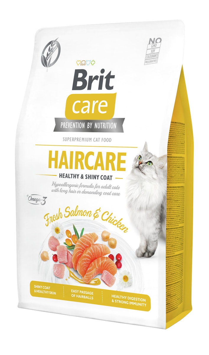 Brit Care Fresh Salmon&Chicken getreidefrei Hair Care Katzentrockenfutter Sparpaket 2 x 2 Kilogramm
