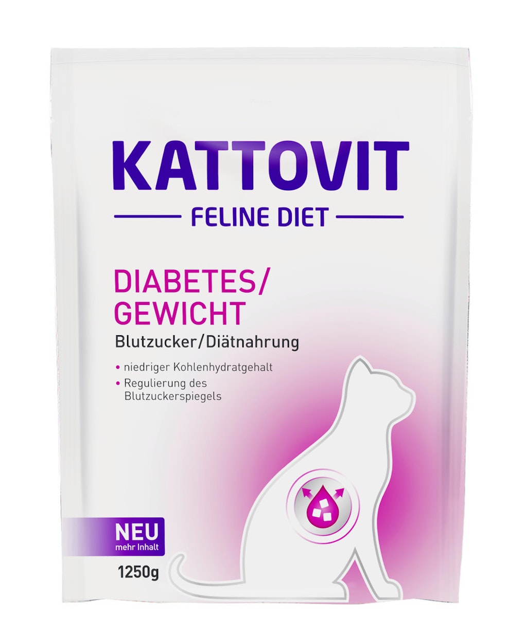 KATTOVIT Feline Diabetes/Gewicht Katzentrockenfutter Diätnahrung Sparpaket 2 x 1,25 Kilogramm