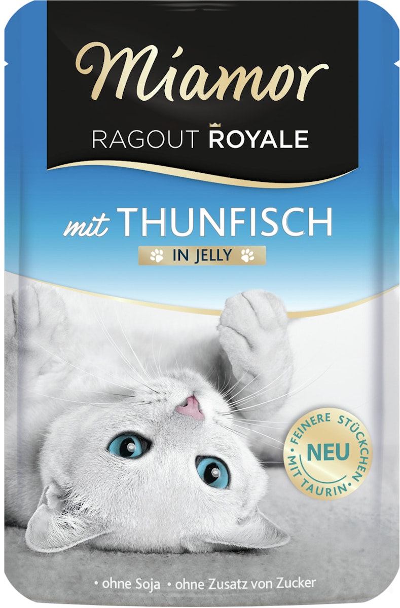 Miamor Ragout Royale 100g Beutel Katzennassfutter Sparpaket 44 x 100 Gramm Thunfisch in Jelly