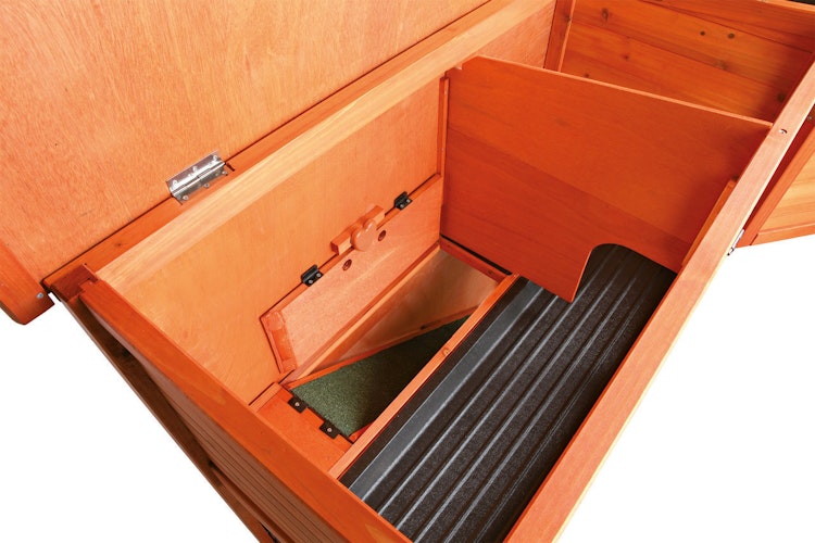 TRIXIE natura Kleintierstall mit Freilaufgehege 104x52x97cm braun