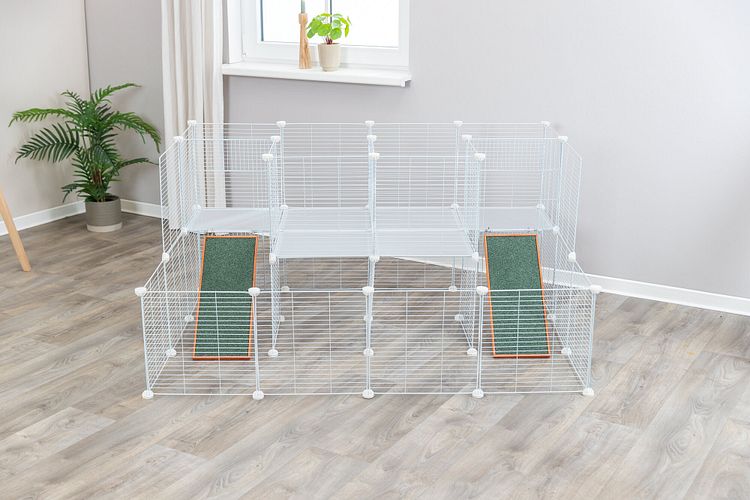 TRIXIE Indoor Freilaufgehege, Metall/Kunststoff, 140 × 35 × 70 cm, weiß