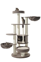 NOBBY Kratzbaum "FIDA" braun Leinenoptik; 70 x 70 x 165 cm