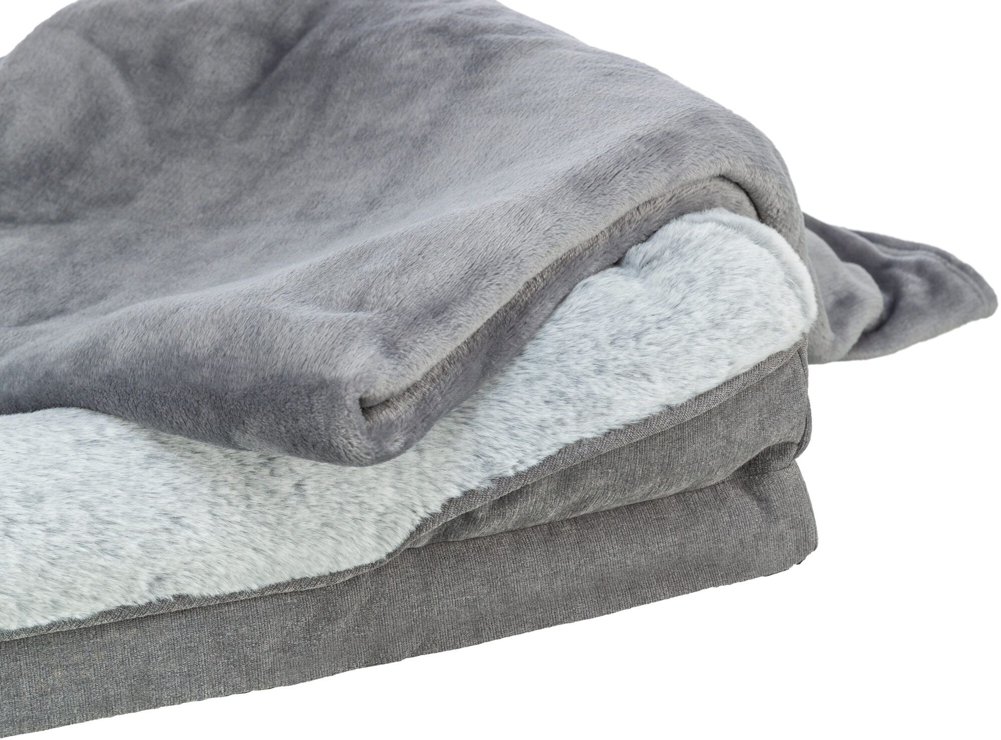 TRIXIE Vital Bett Lino Soft, eckig, grau/hellgrau