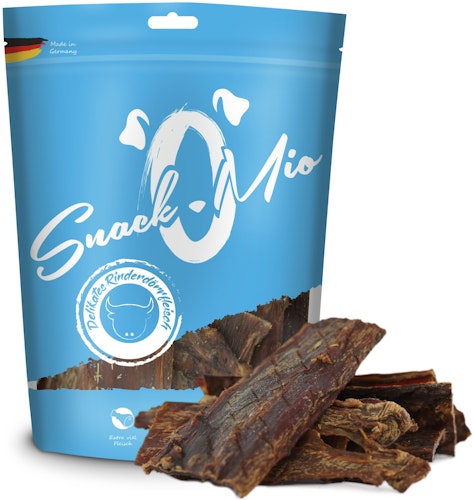 SnackOMio delikates Rinderdörrfleisch Hundesnacks