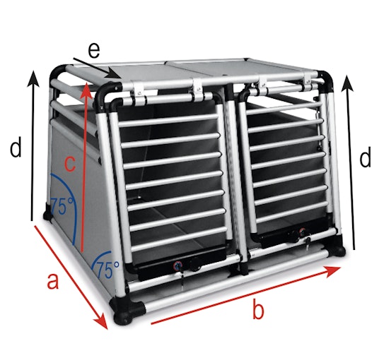 NOBBY Aluminium Autotransportbox doppelt "ROUND CORNER" 83,5 x 96,5 x 68,6 cm