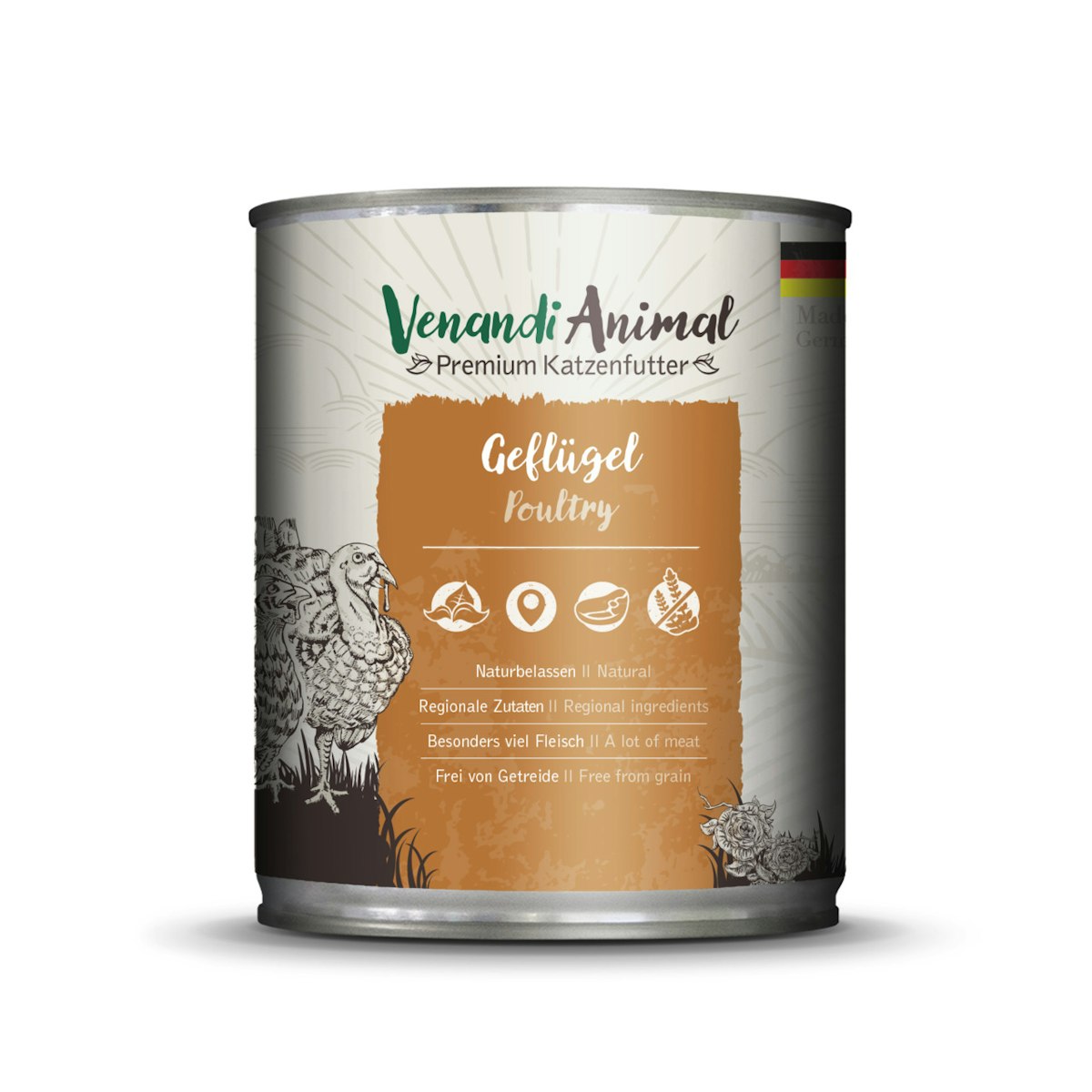 Venandi Animal 800 Gramm Katzennassfutter 6 x 800 Gramm Geflügel