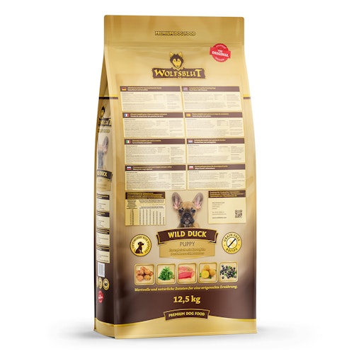 WOLFSBLUT Wild Duck Puppy Entenfleisch mit Kartoffeln Hundetrockenfutter