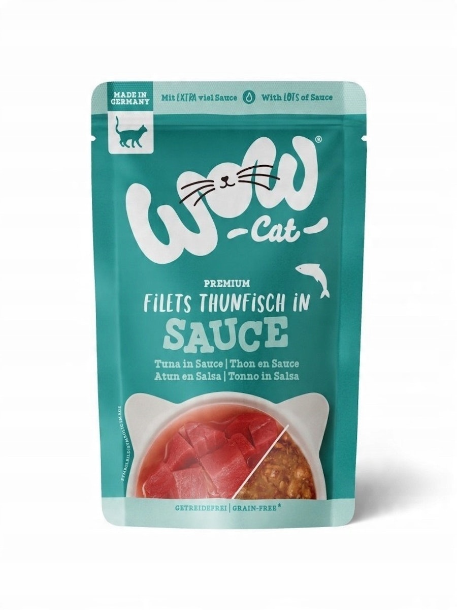 WOW Beutel 85g Katzennassfutter 16 x 85 Gramm Thunfisch in Sauce