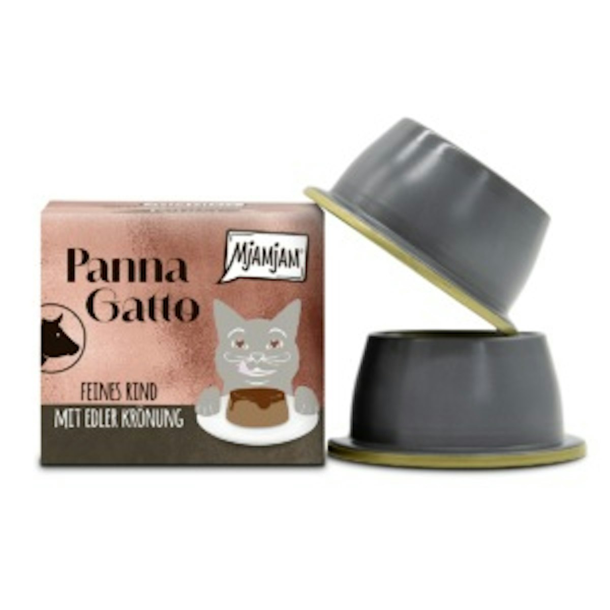 MJAMJAM Pana Gatto Schale 2x80g Katzennassfutter 24 x 2x80g feines Rind