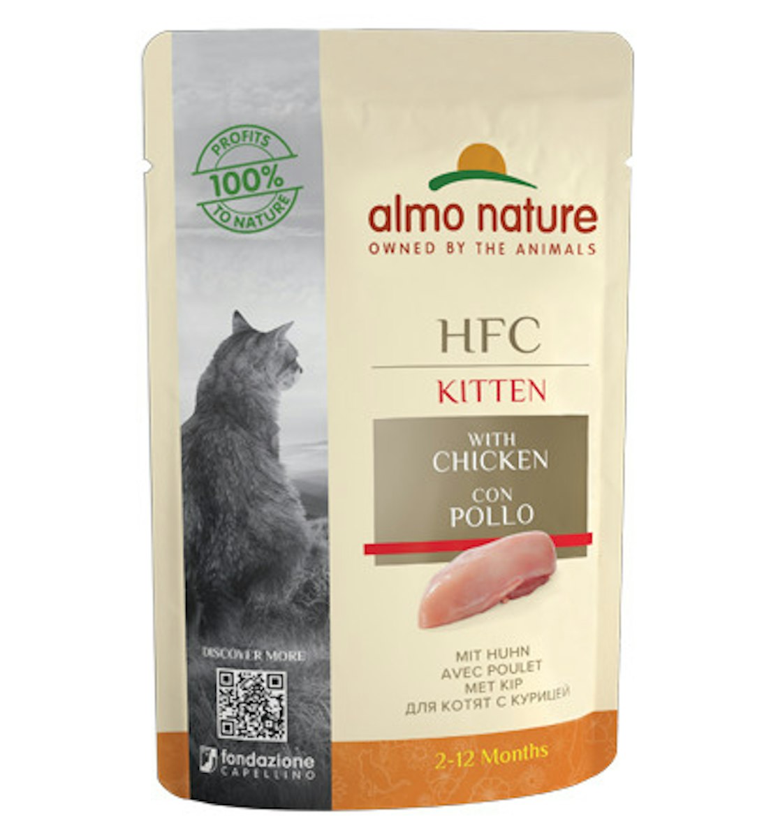 Almo Nature HFC Kitten mit Huhn 55g Katzennassfutter 24 x 55 Gramm Huhn