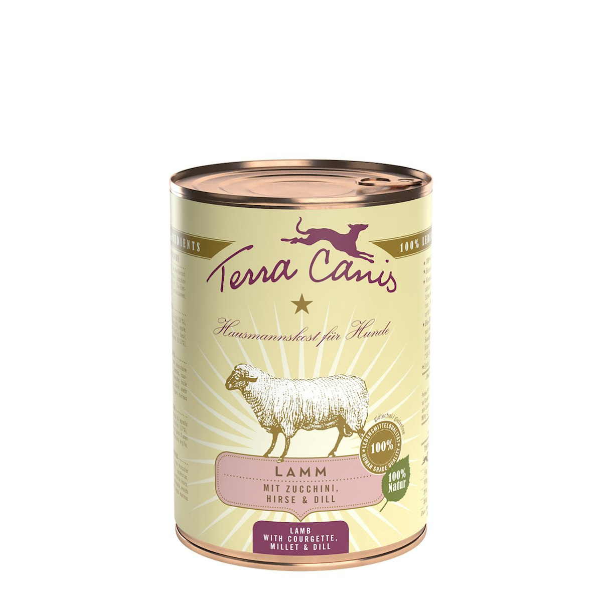 Terra Canis Classic 400g Dose Hundenassfutter 6 x 400 Gramm Lamm mit Zucchini, Hirse & Dill