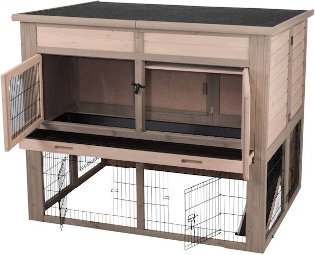 TRIXIE natura Kleintierstall XL mit Wärmedämmung, 120 × 98 × 94 cm