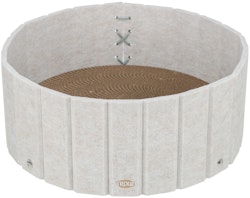 Kratzbett mit Filzrand, Katzenminze, ø 38 × 16 cm, creme