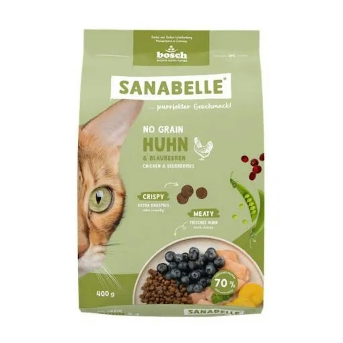 Sanabelle 6 x 400g No Grain Huhn Katzentrockenfutter-Sparpaket