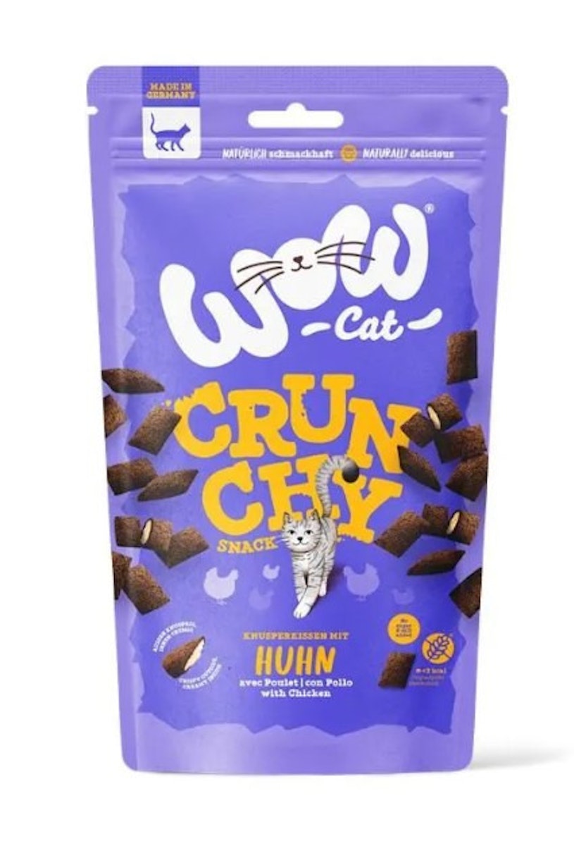 WOW Crunchy Snack Katzensnack 8 x 60 Gramm Huhn-Sparpaket