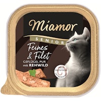 Miamor Feine Filets Senior Geflü. Pur+Reh 100g Katzennassfutter