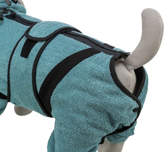 TRIXIE Bade- und Hausoverall für Hunde, Frottee, petrol