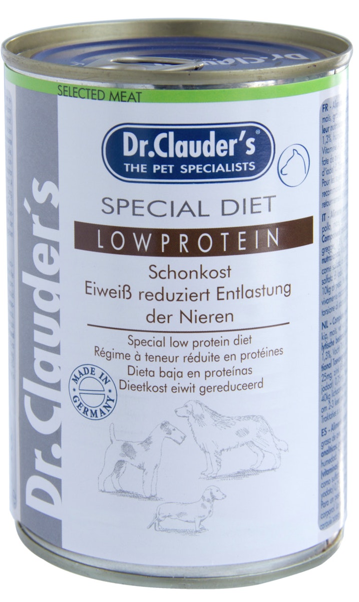 Dr. Clauder’s Special Diet Low Protein 400g Dosen Hundenassfutter Sparpaket Low Protein 12x400g