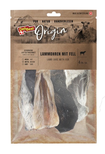 DeliBest Lammohren mit Fell Hundekauartikel