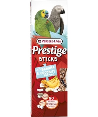 Vers 2St Papageien Sticks Banane&Kokos