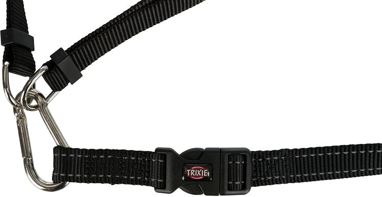 TRIXIE Bauchgurt mit Leine, breit, neoprengepolstert, Gurt: 70–120 cm/12 cm,  Leine: 1,10–1,50 m/20 mm, sch