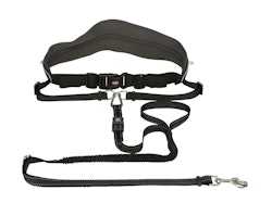TRIXIE Bauchgurt mit Leine, neoprengepolstert, Gurt: 70–130 cm/9 cm, Leine: 1,20–1,50 m/25 mm, grafit/schwa