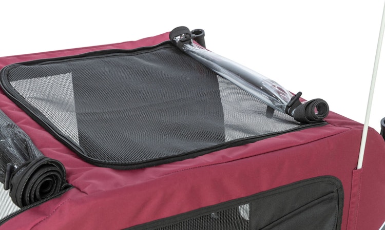 TRIXIE Fahrrad-Anhänger 2.0 schwarz/rot Größe L (75 x 86 x 80 (145) cm)