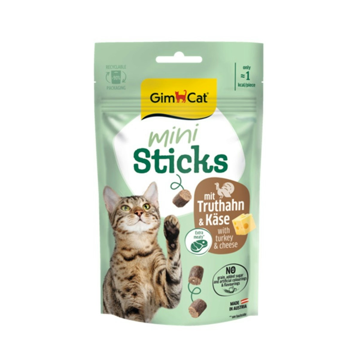GimCat 50g Mini Sticks Katzensnack 12 x 50 Gramm Truthahn