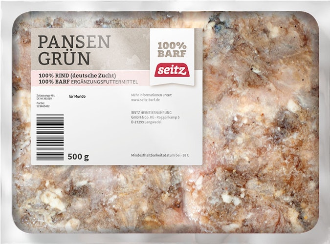 Seitz Pansen grün gewolft Spezialfutter / Frostfutter für Hunde