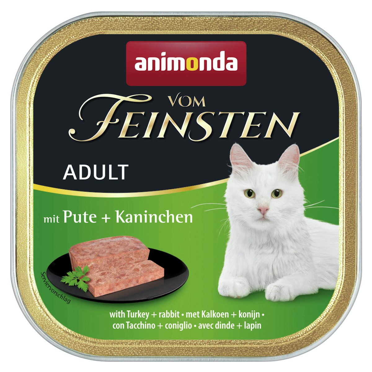 animonda Vom Feinsten Adult 100g Schale Katzennassfutter 32 x 100 Gramm Pute + Kaninchen
