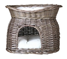 TRIXIE Korbhöhle mit Liegedach, Weide, 54 × 43 × 37 cm, grau