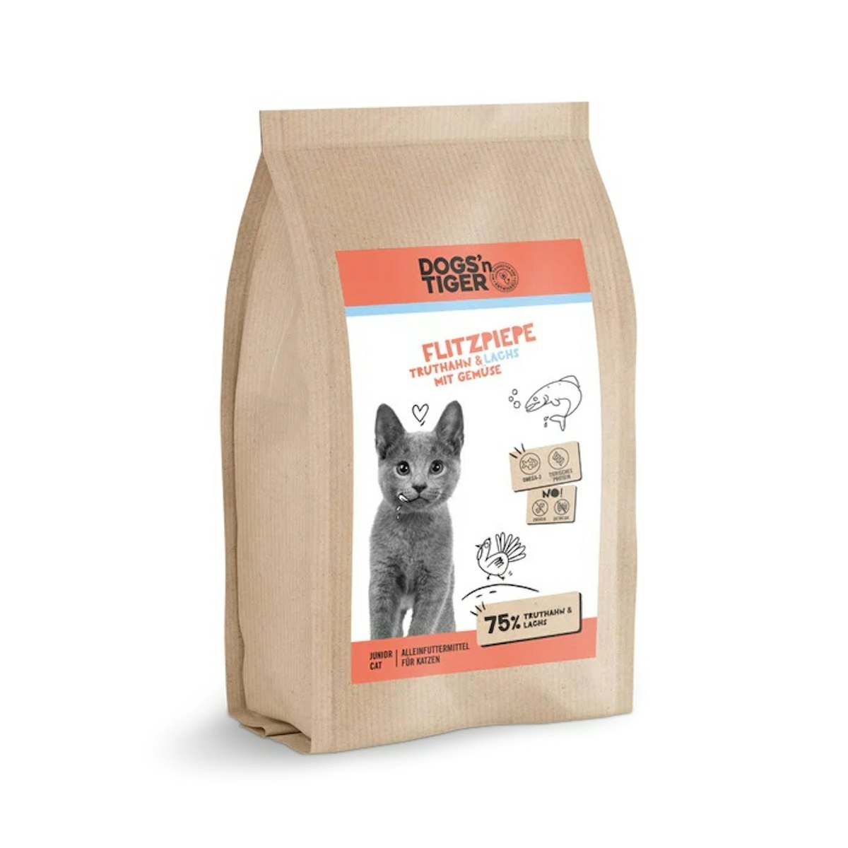 Dogs’n Tiger 6 x 1,5kg Flitzpiepe Katzentrockenfutter-Sparpaket