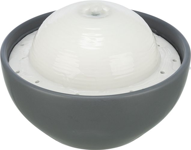 TRIXIE Trinkbrunnen Vital Dome, Keramik, 1,5 l/20 × 10 × 20 cm, grau/weiß